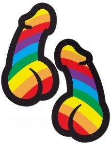 Pastease Brand Rainbow Pride Dick Nipple Pasties