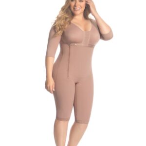 Body Shaper-Knee Length with Bra and Sleeves Plus Size